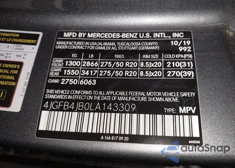 2020 Mercedes-Benz Gle 350 z USA, uszkodzony, nr VIN 4JGFB4JB0LA143309